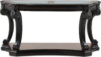 Contemporary Brown and Glass Top Sofa Table - Grand Estates