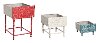 Set of 3 Wood and Metal Embossed Planter Boxes