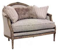 Traditional Persian Taupe Settee - Claudine
