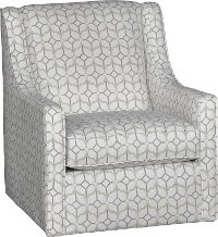 1580SW/ROCKWY White and Pewter Gray Swivel Chair - Rockaway