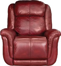 Red Leather-Match Power Glider Recliner - Brookings