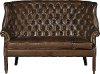 Clearance Barcelona Chestnut Brown Leather Settee - Bates