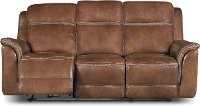 Pacific Oak Brown Leather-Match Power Reclining Sofa