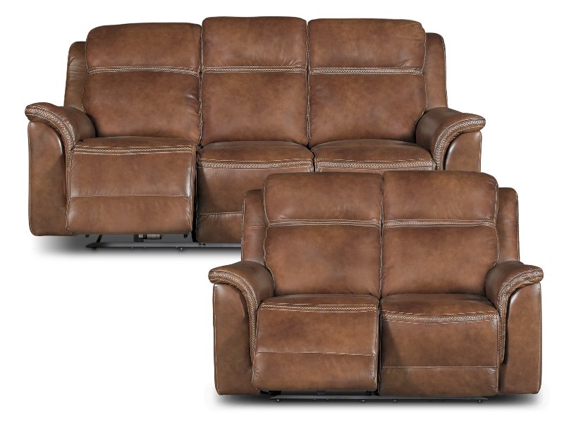 Pacific Oak Brown Leather Match Power Reclining Living Room Set Rc Pacific Oak Brown Leather Match Power Reclining Living Room Set