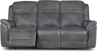 Pacific Charcoal Gray Leather-Match Power Reclining Sofa