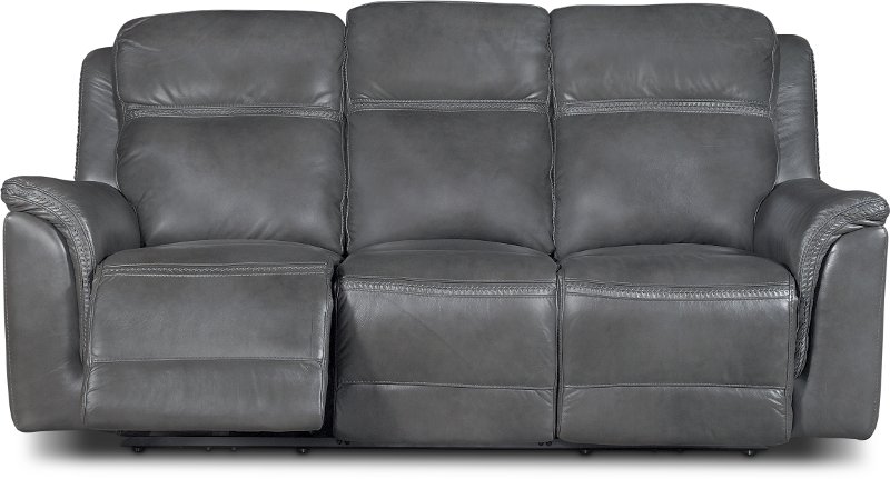 Pacific Charcoal Gray Leather Match Power Reclining Sofa Rc Willey Pacific Charcoal Gray Leather Match Power Reclining Sofa
