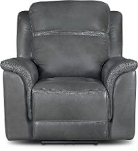 Pacific Charcoal Gray Leather-Match Power Recliner