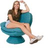 Rio Turquoise Blue Pub Accent Chair - Comfort Chair -3