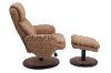 Taupe Swivel Recliner with Ottoman - Comfort Chair -2