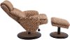 Taupe Swivel Recliner with Ottoman - Comfort Chair -3