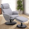 Light Gray Swivel Recliner with Ottoman - Comfort Chair