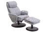 Light Gray Swivel Recliner with Ottoman - Comfort Chair -2