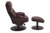 Whiskey Brown Leather Swivel Recliner with Ottoman - Comfort Chair-3