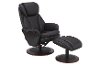 Java Brown Leather Swivel Recliner with Ottoman - Comfort Chair-2