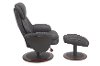 Java Brown Leather Swivel Recliner with Ottoman - Comfort Chair-3