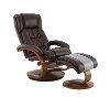 Whiskey Brown Leather Recliner with Ottoman - Oslo-2