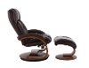 Whiskey Brown Leather Recliner with Ottoman - Oslo-3