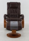 Whiskey Brown Leather Recliner with Ottoman - Oslo-4