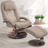 Graphite Gray Linen Swivel Recliner with Ottoman - Oslo