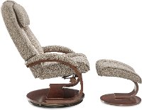 Graphite Gray Linen Swivel Recliner with Ottoman - Oslo -3