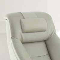 Putty Gray Top Grain Leather Cervical Pillow - Oslo