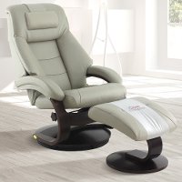 Putty Gray Top Grain Leather Cervical Pillow - Oslo-2