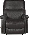 10-729/LB147878 Chocolate Brown Leather-Match Manual Rocker Recliner - Baylor