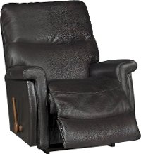 10-729/LB14787 Chocolate Brown Leather-Match Manual Rocker Recliner - Baylor-2