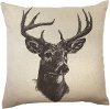Linen Whitetail Deer Printed Throw Pillow