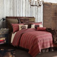 Soft Red and Chocolate Tones Rushmore King Bedding Collection
