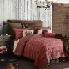 Soft Red and Chocolate Tones Rushmore Full-Queen Bedding Collection