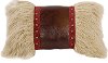 Mongolian Fur Pillow with Faux Leather and Studs