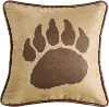 Faux Suede Bear Claw Throw Pillow Reverses to Faux Leather