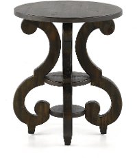Weathered Pine Round End Table - Bellamy