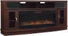70 Inch Antique Cherry Brown TV Stand with Fireplace - Deerfield