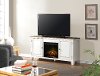 68 Inch White TV Stand with Fireplace