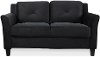 Contemporary Black Loveseat - Harvard