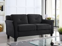 Contemporary Black Loveseat - Harvard-3