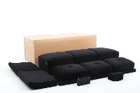 Contemporary Black Loveseat - Harvard-7