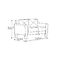Contemporary Black Loveseat - Harvard-8