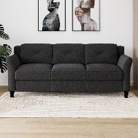 Contemporary Black Sofa - Harvard