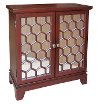 Clearance Red Honeycomb 2-Door Mirrored Cabinet