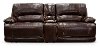Burgundy 3 Piece Leather-Match Manual Reclining Console Loveseat - Brant
