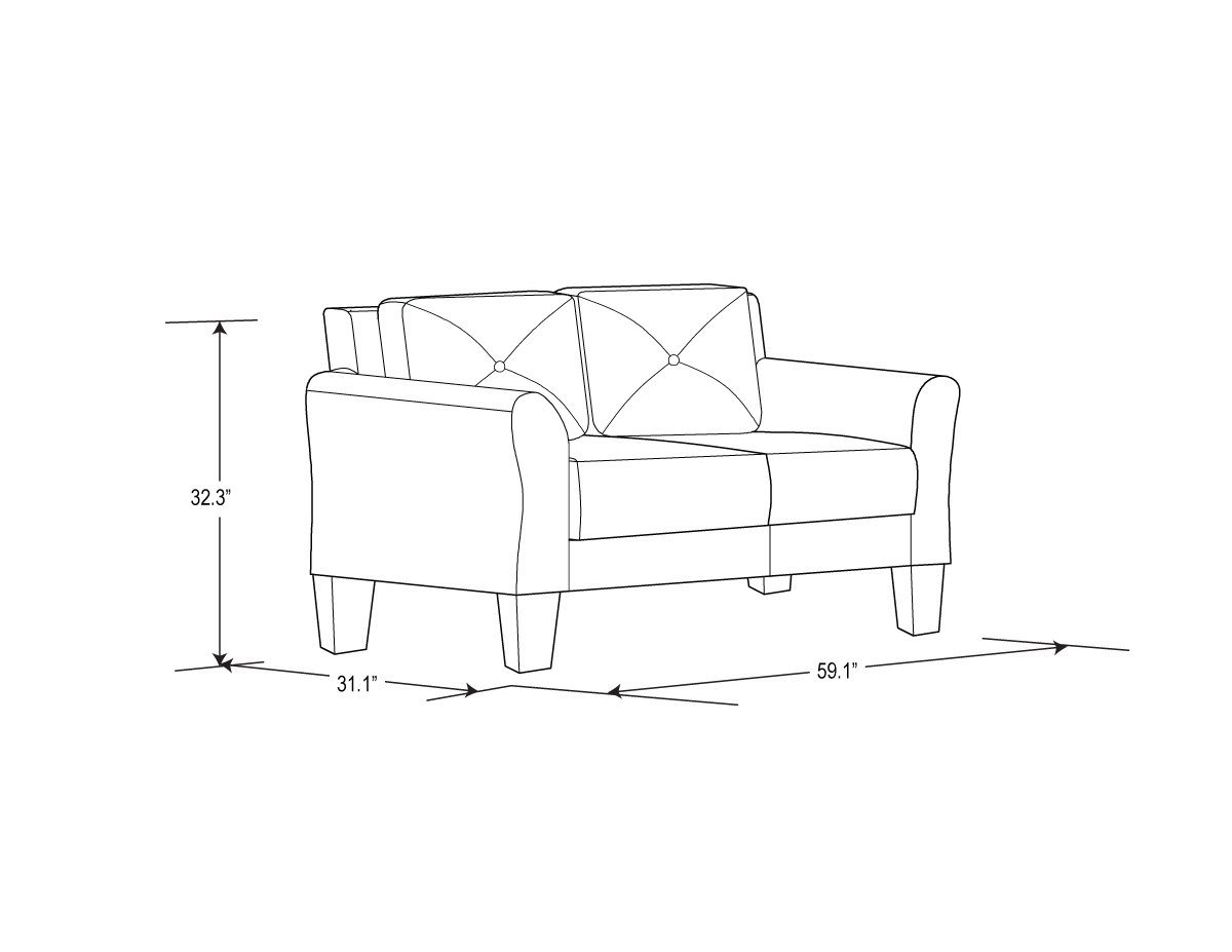 Harvard Contemporary Brown Loveseat-4