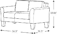 Classic Contemporary Dark Gray Loveseat - Westley-5