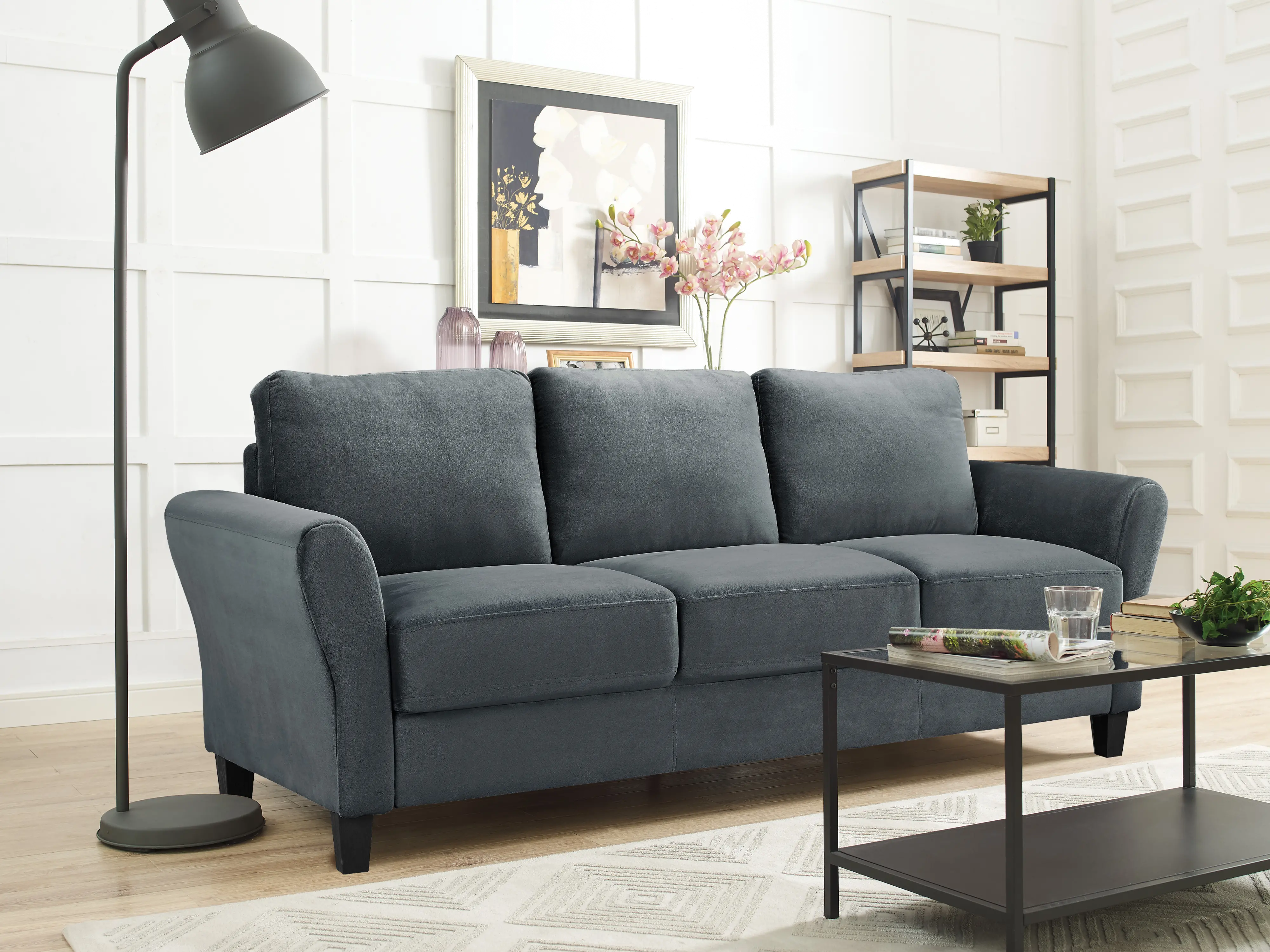 Classic Contemporary Dark Gray Sofa - Milani-2