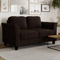 Classic Contemporary Coffee Brown Loveseat - Westley-2