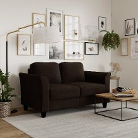 Classic Contemporary Coffee Brown Loveseat - Westley-3