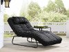 Dark Gray Outdoor Patio Chaise Lounge - Baylands