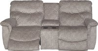 49P-521D143376 Brown Sugar La-Z-Time Full Power with USB Reclining Console Loveseat - James
